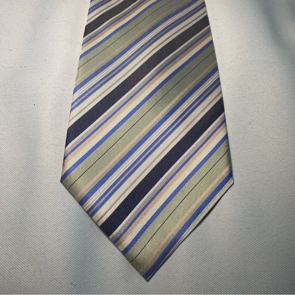 Croft & Barrow Blue and Green Striped Tie